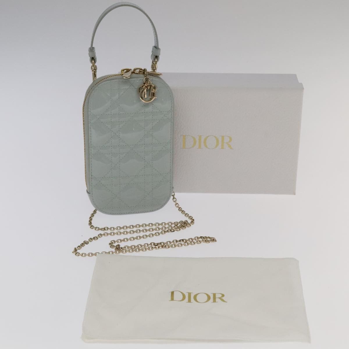 Dior Lady Blue Patent Leather Shoulder Bag (Pre-Owned) Size ONE SIZE - 10 Thumbnail