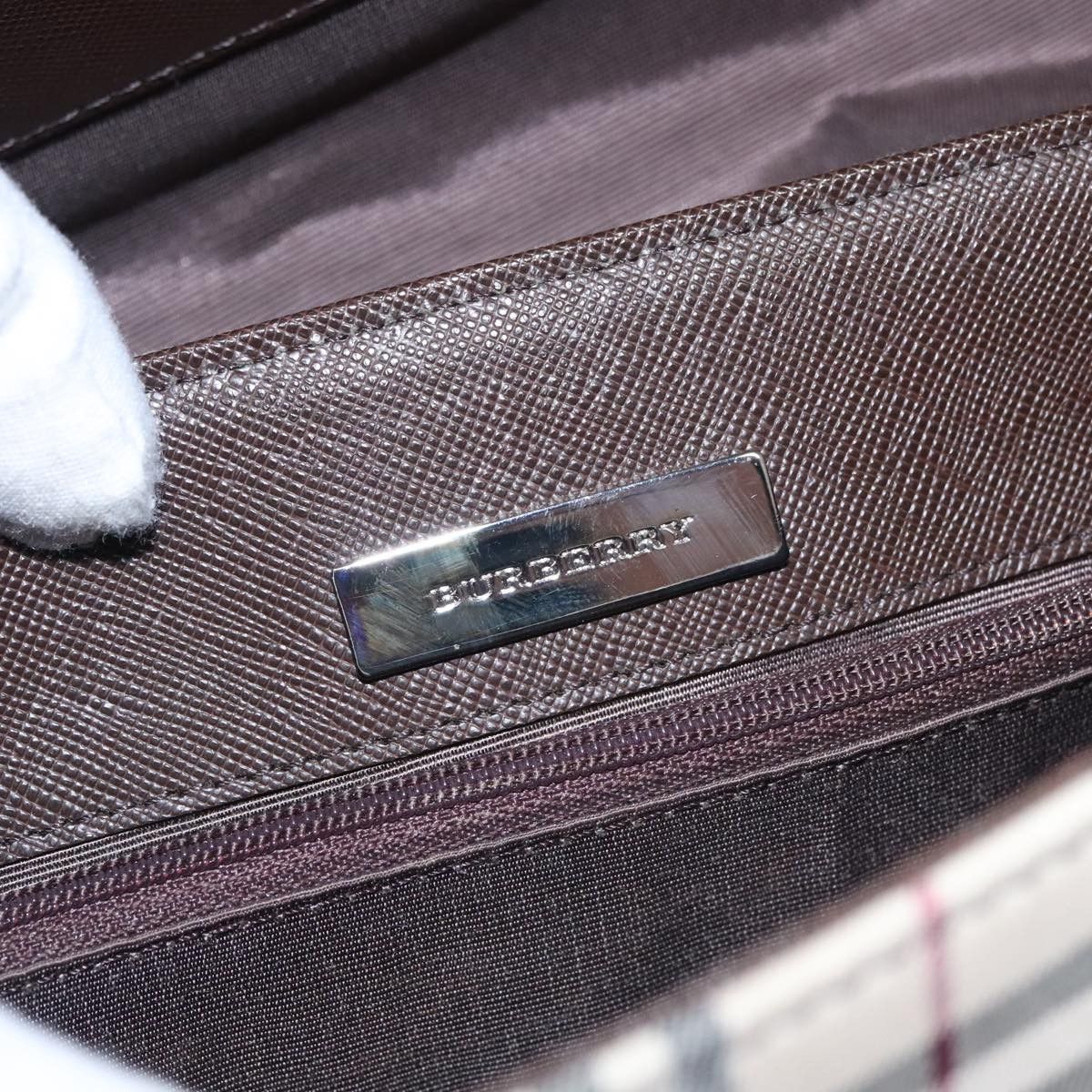 Burberry Nova Check Beige Canvas Shoulder Bag (Pre-Owned) Size ONE SIZE - 12 Thumbnail
