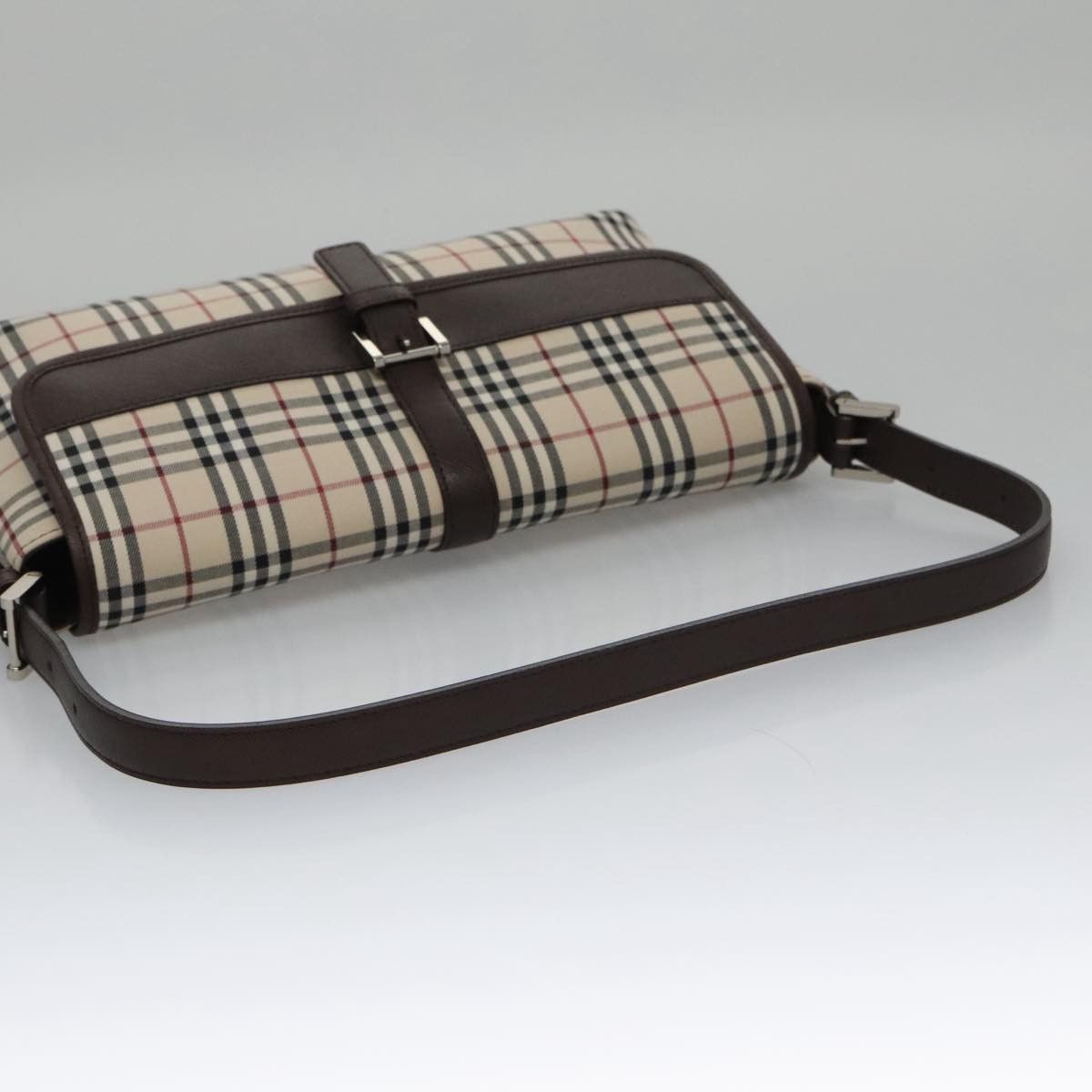 Burberry Nova Check Beige Canvas Shoulder Bag (Pre-Owned) Size ONE SIZE - 5 Thumbnail