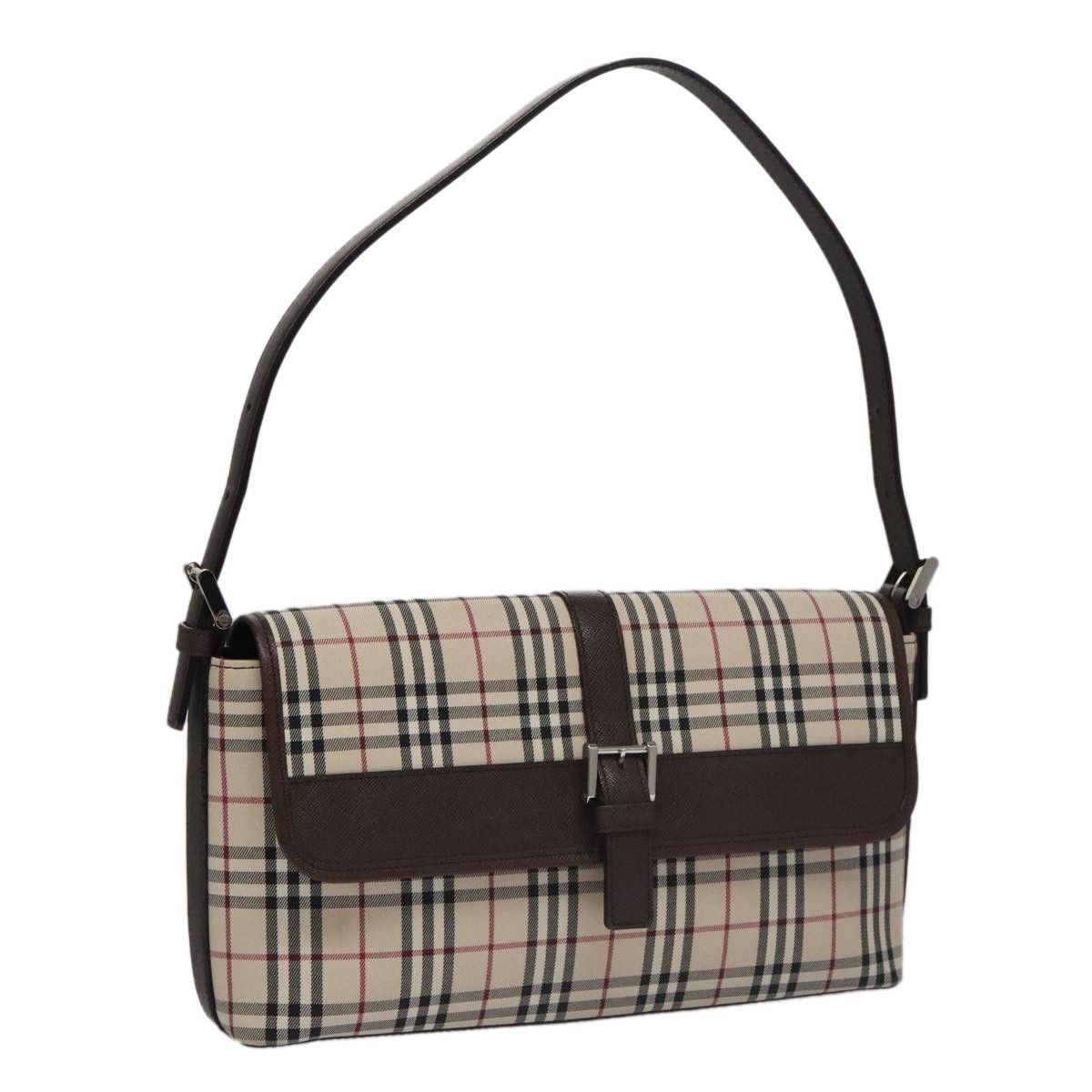 Burberry Nova Check Beige Canvas Shoulder Bag (Pre-Owned) Size ONE SIZE - 14 Thumbnail