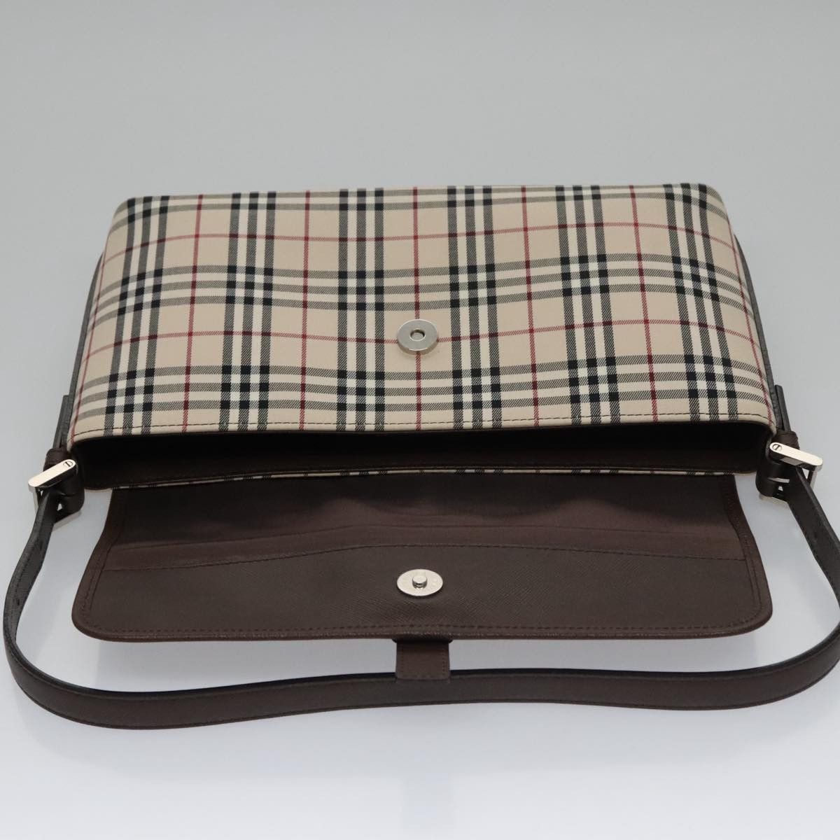 Burberry Nova Check Beige Canvas Shoulder Bag (Pre-Owned) Size ONE SIZE - 18 Thumbnail