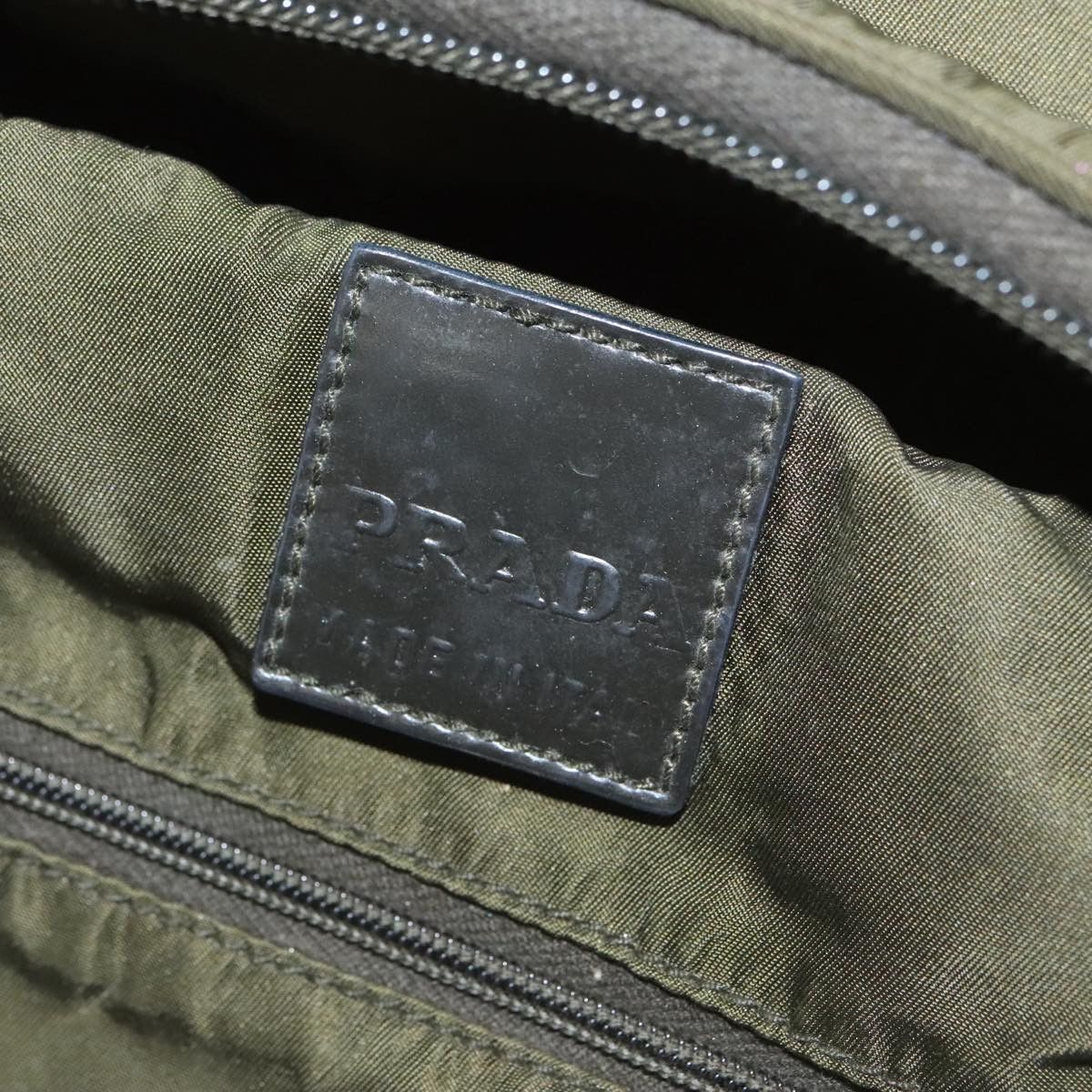 Prada Re-Nylon Khaki Synthetic Clutch Bag (Pre-Owned) Size ONE SIZE - 13 Thumbnail