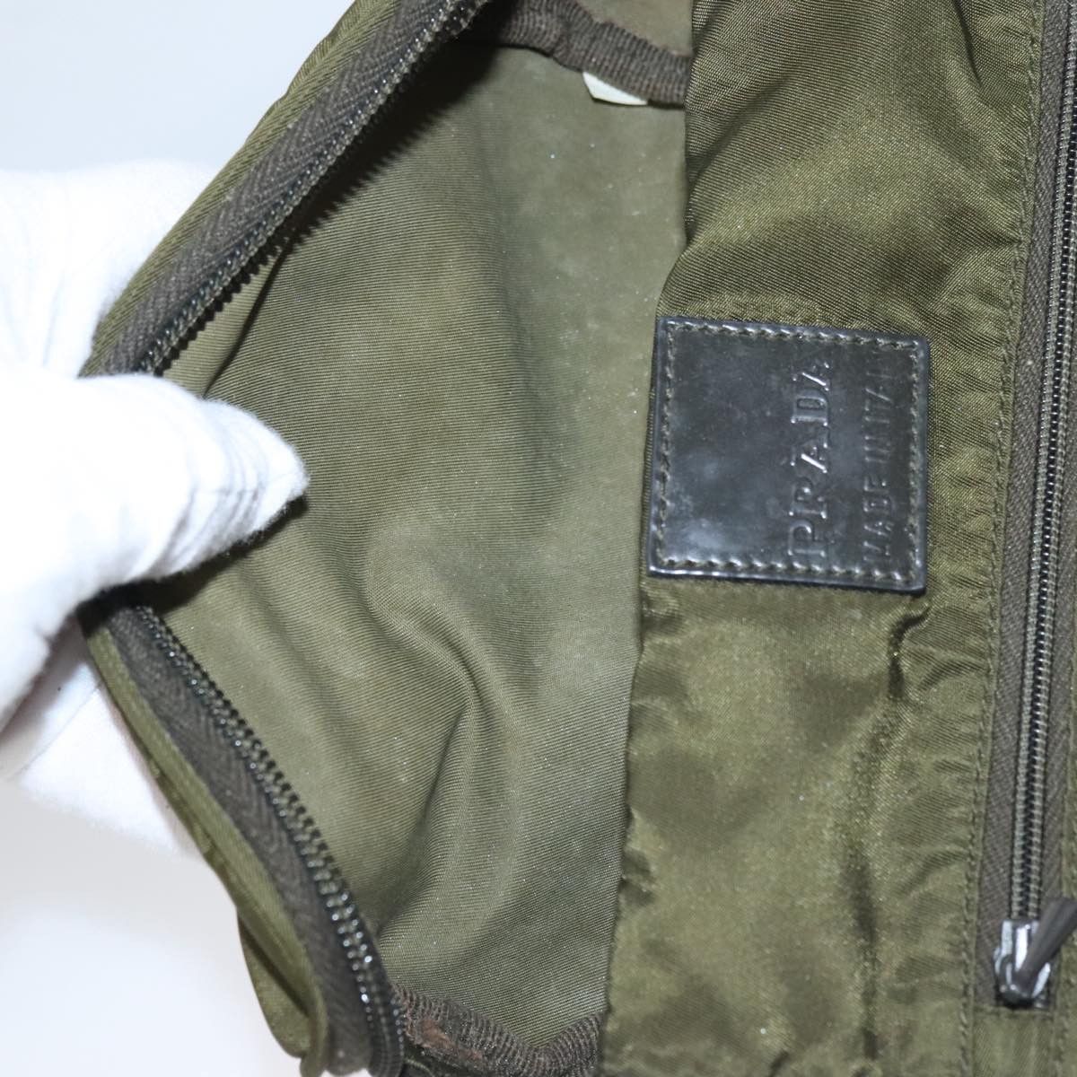 Prada Re-Nylon Khaki Synthetic Clutch Bag (Pre-Owned) Size ONE SIZE - 11 Thumbnail