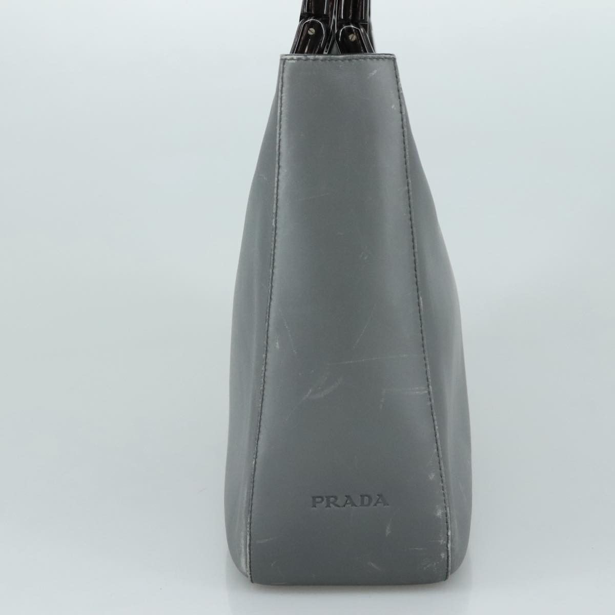Prada Grey Leather Tote Bag (Pre-Owned) Size ONE SIZE - 3 Thumbnail
