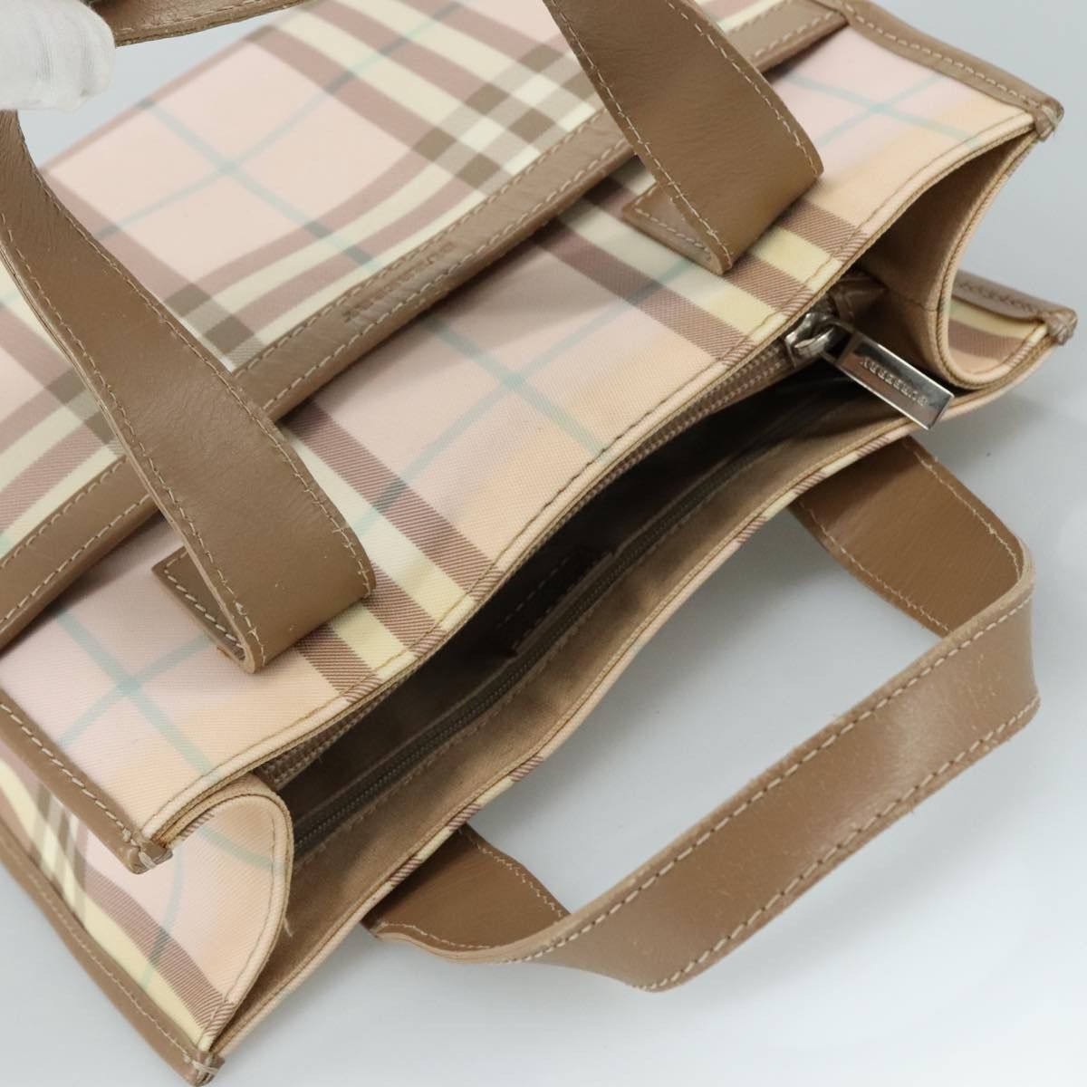 Burberry Nova Check Beige Canvas Handbag (Pre-Owned) Size ONE SIZE - 19 Thumbnail