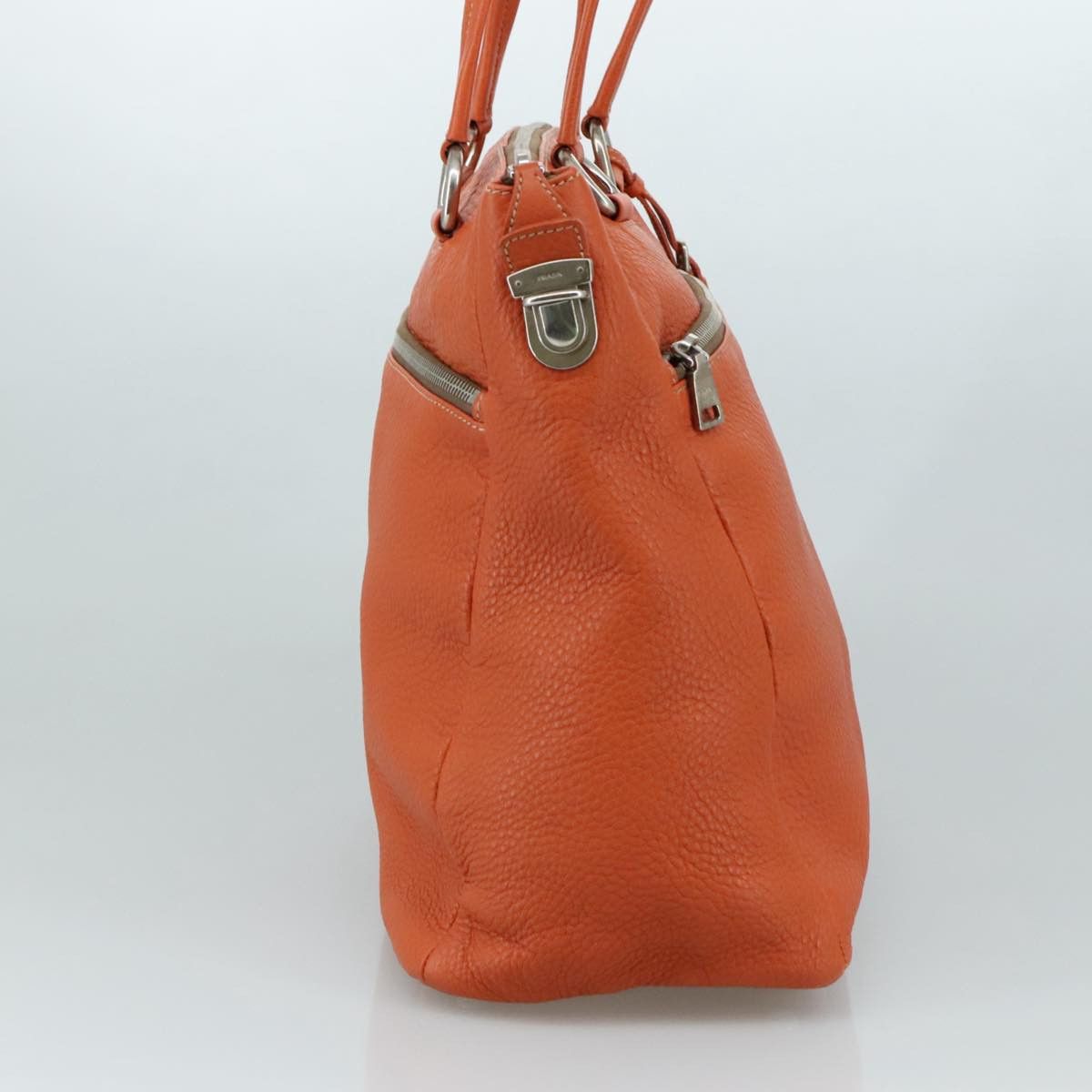 Prada Saffiano Orange Leather Shoulder Bag (Pre-Owned) Size ONE SIZE - 3 Thumbnail
