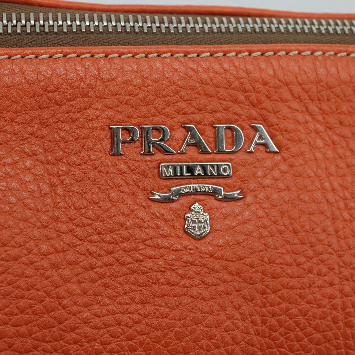 Prada Saffiano Orange Leather Shoulder Bag (Pre-Owned) Size ONE SIZE - 13 Thumbnail