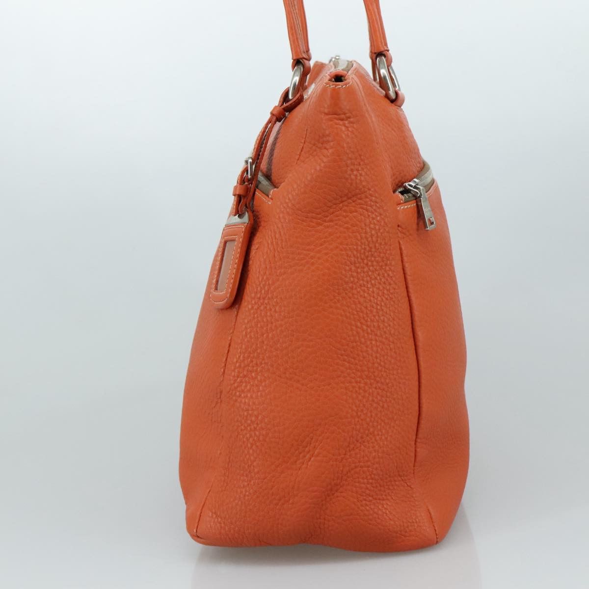 Prada Saffiano Orange Leather Shoulder Bag (Pre-Owned) Size ONE SIZE - 4 Thumbnail
