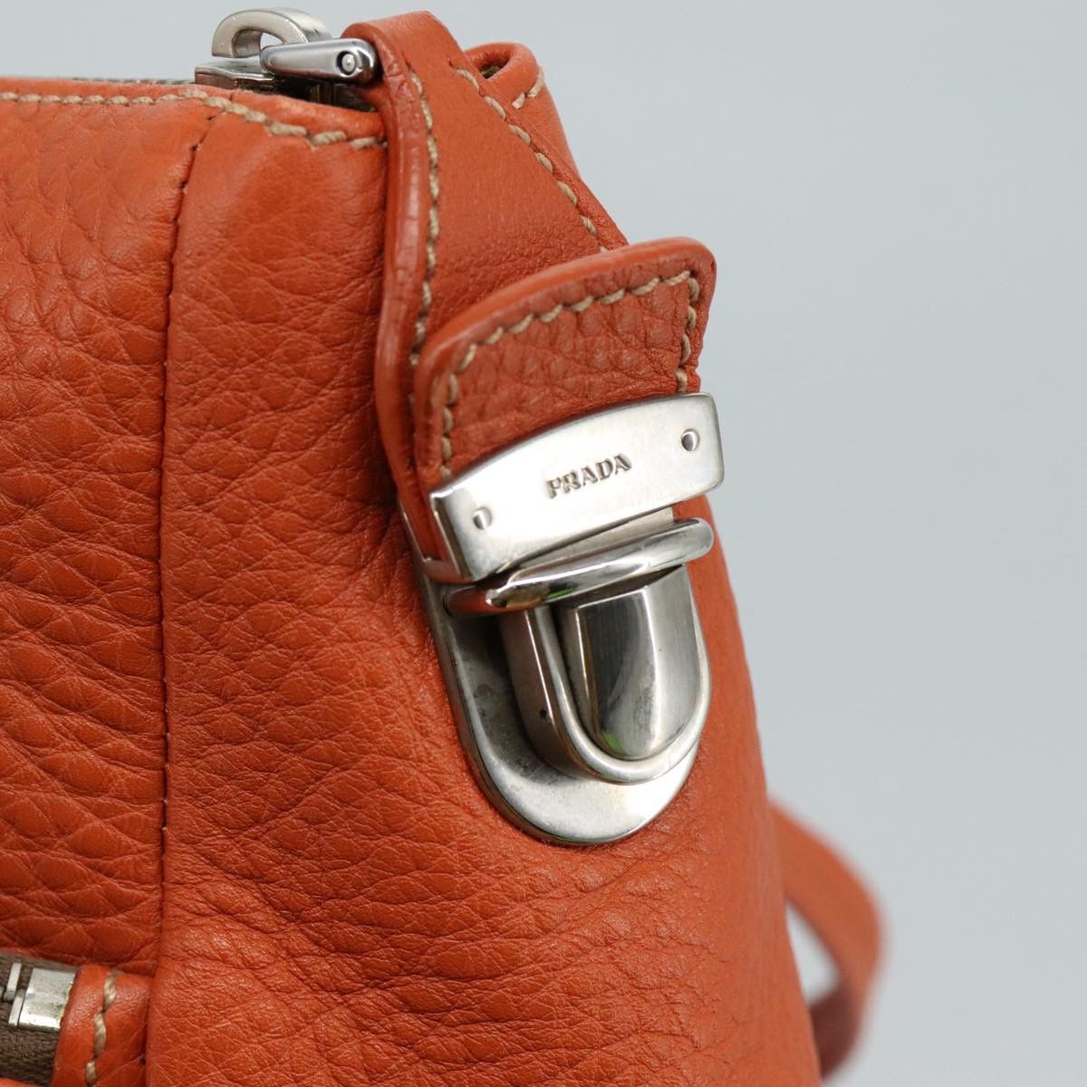 Prada Saffiano Orange Leather Shoulder Bag (Pre-Owned) Size ONE SIZE - 16 Thumbnail