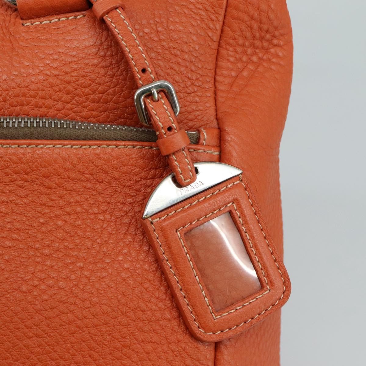 Prada Saffiano Orange Leather Shoulder Bag (Pre-Owned) Size ONE SIZE - 14 Thumbnail