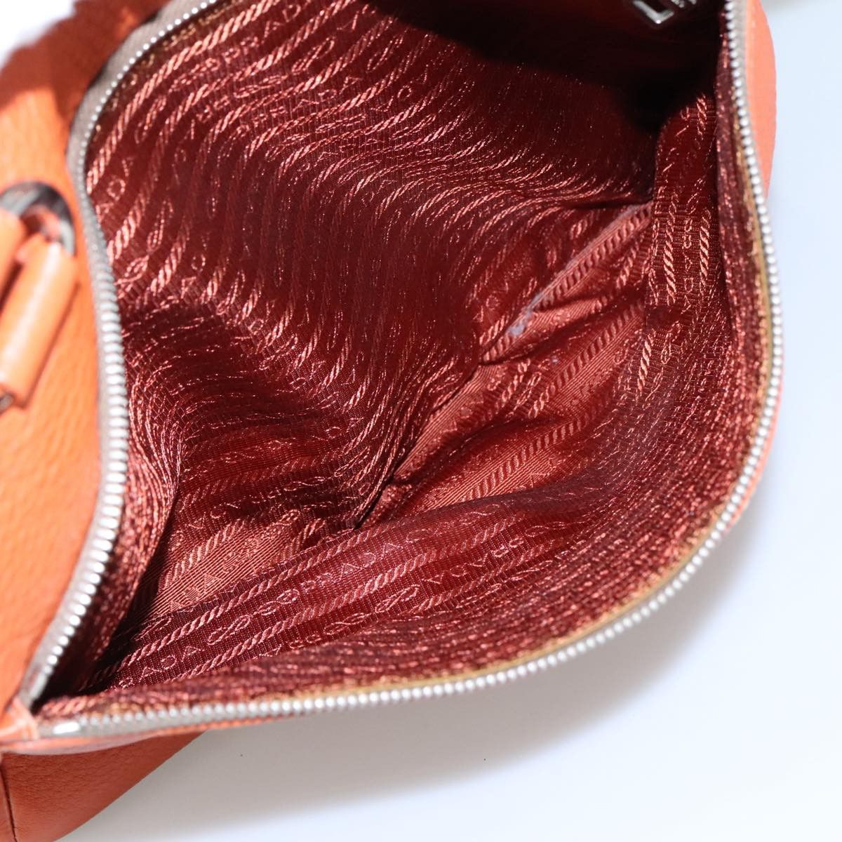 Prada Saffiano Orange Leather Shoulder Bag (Pre-Owned) Size ONE SIZE - 19 Thumbnail