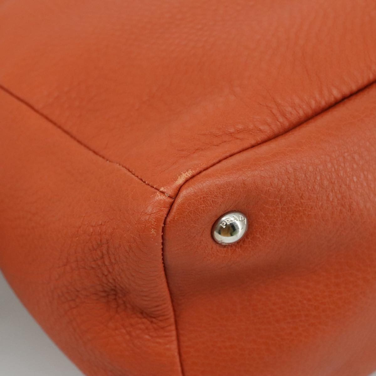 Prada Saffiano Orange Leather Shoulder Bag (Pre-Owned) Size ONE SIZE - 9 Thumbnail
