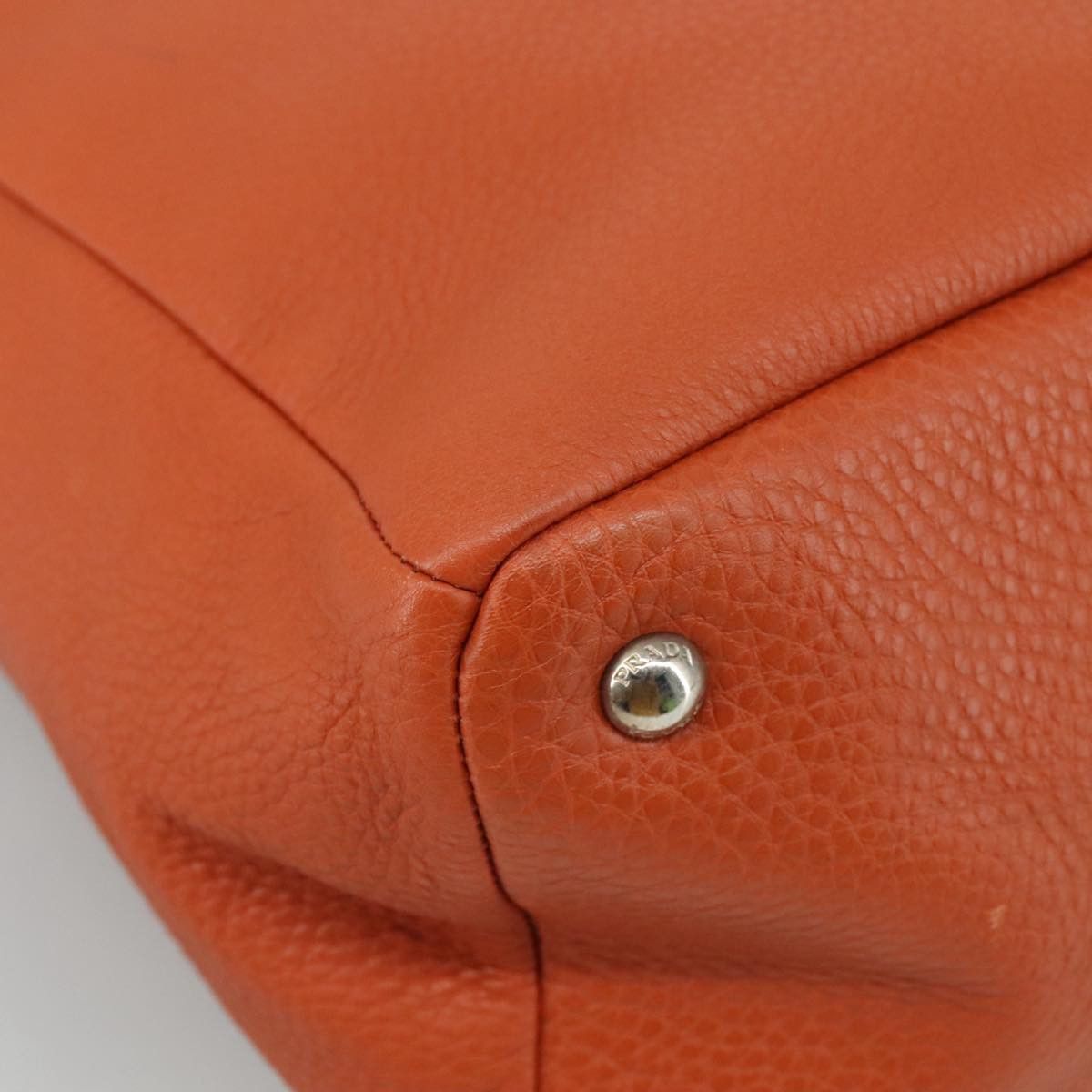 Prada Saffiano Orange Leather Shoulder Bag (Pre-Owned) Size ONE SIZE - 11 Thumbnail