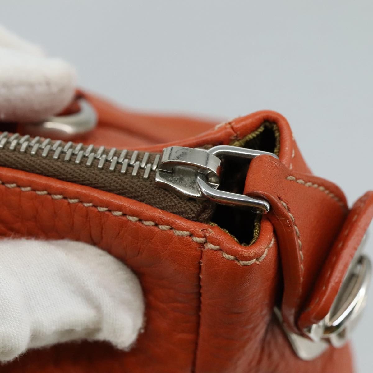 Prada Saffiano Orange Leather Shoulder Bag (Pre-Owned) Size ONE SIZE - 17 Thumbnail