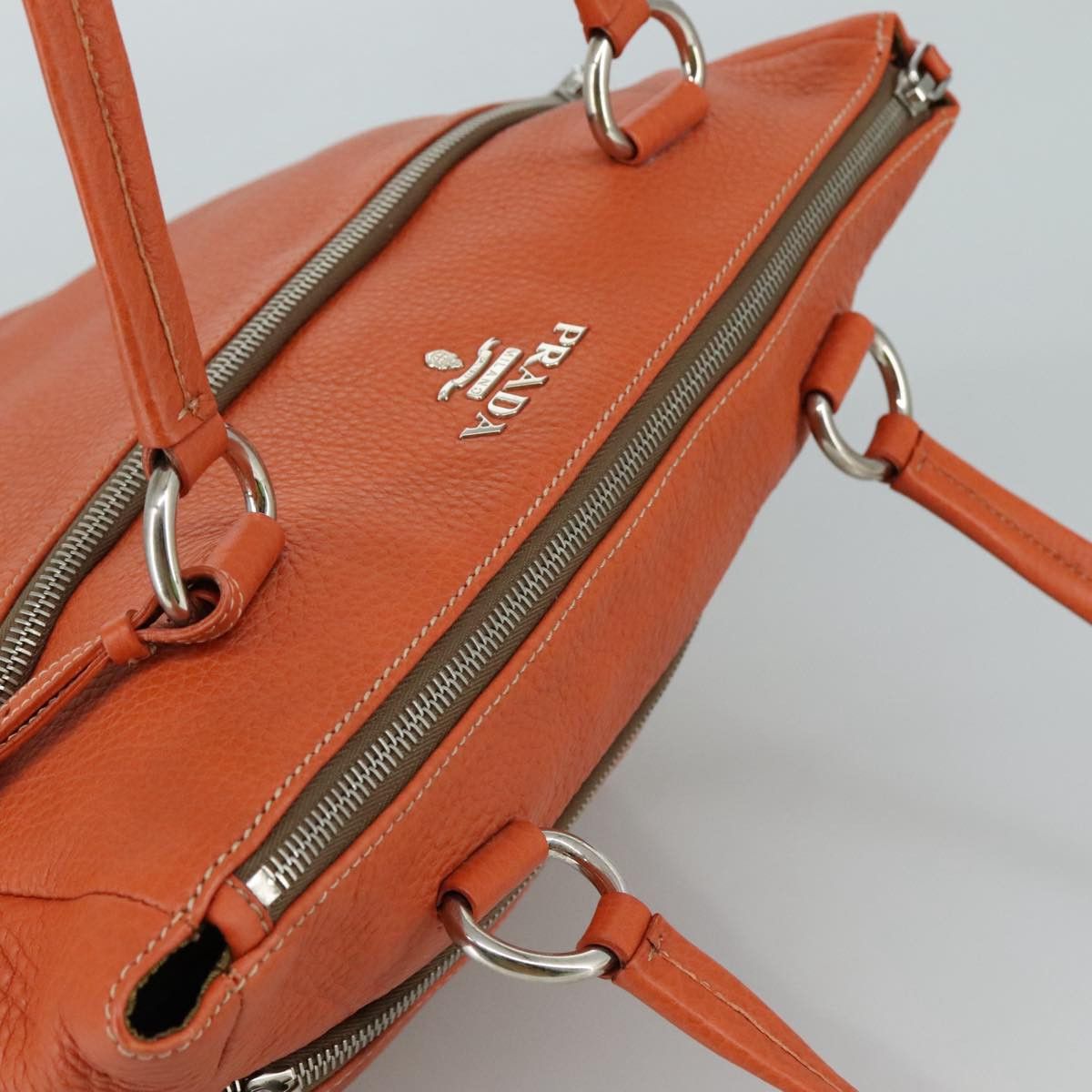 Prada Saffiano Orange Leather Shoulder Bag (Pre-Owned) Size ONE SIZE - 15 Thumbnail