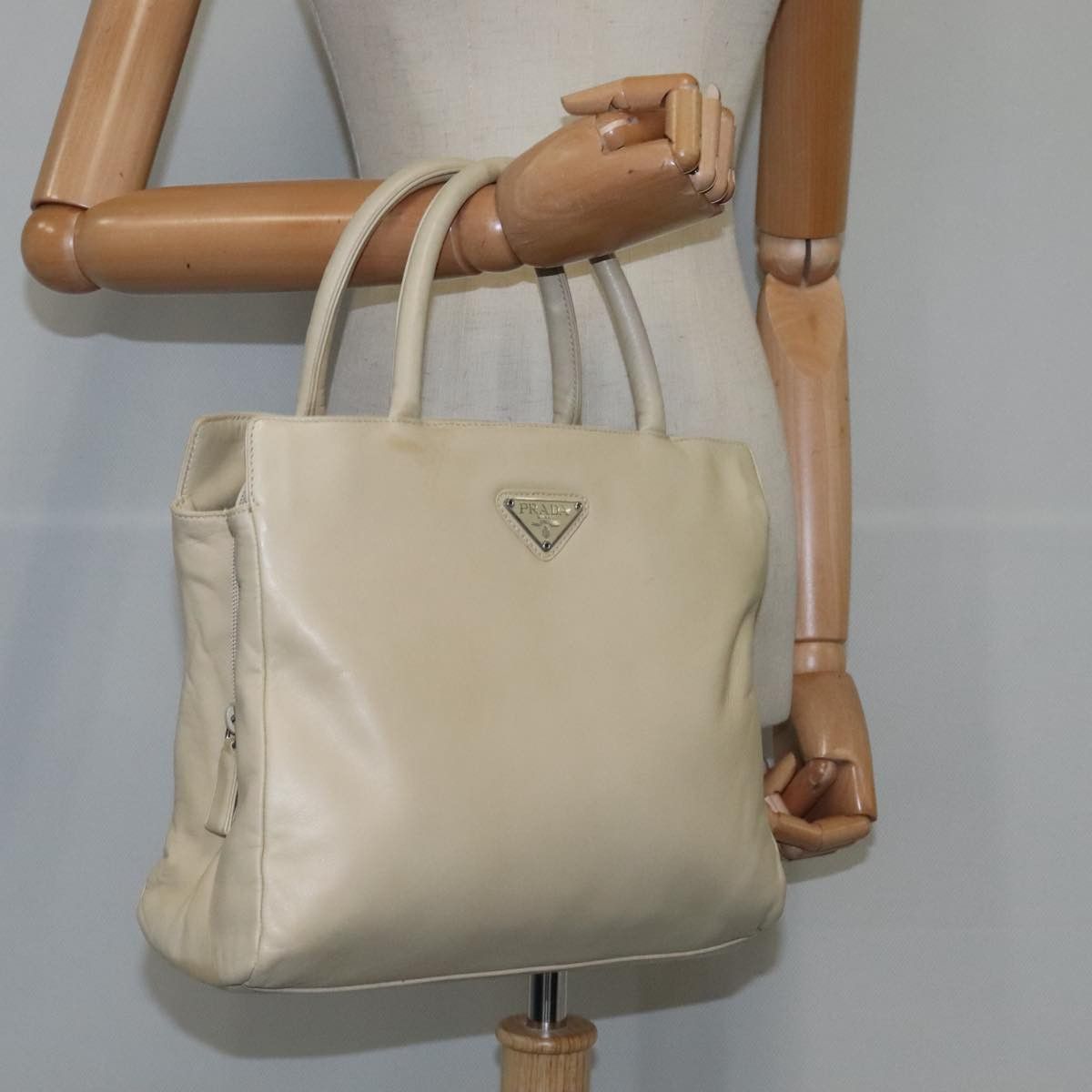 Prada Tessuto Beige Synthetic Tote Bag (Pre-Owned) Size ONE SIZE - 11 Thumbnail