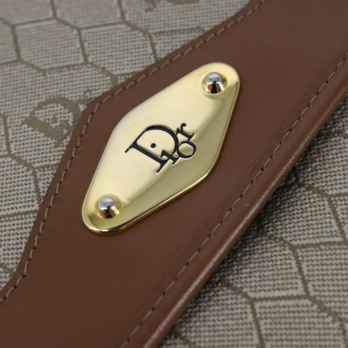 Dior Honeycomb Beige Canvas Shoulder Bag (Pre-Owned) Size ONE SIZE - 8 Thumbnail