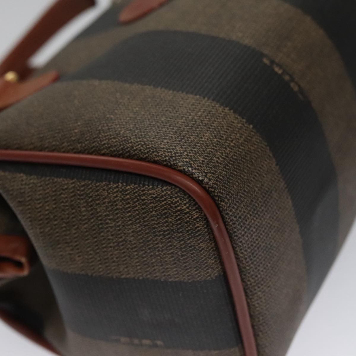 Fendi Pequin Brown Canvas Handbag (Pre-Owned) Size ONE SIZE - 8 Thumbnail