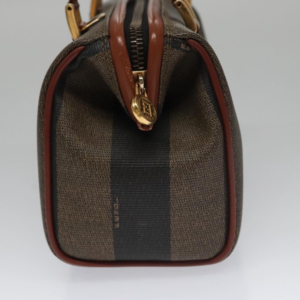 Fendi Pequin Brown Canvas Handbag (Pre-Owned) Size ONE SIZE - 3 Thumbnail