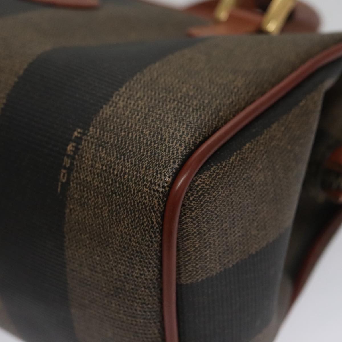 Fendi Pequin Brown Canvas Handbag (Pre-Owned) Size ONE SIZE - 6 Thumbnail
