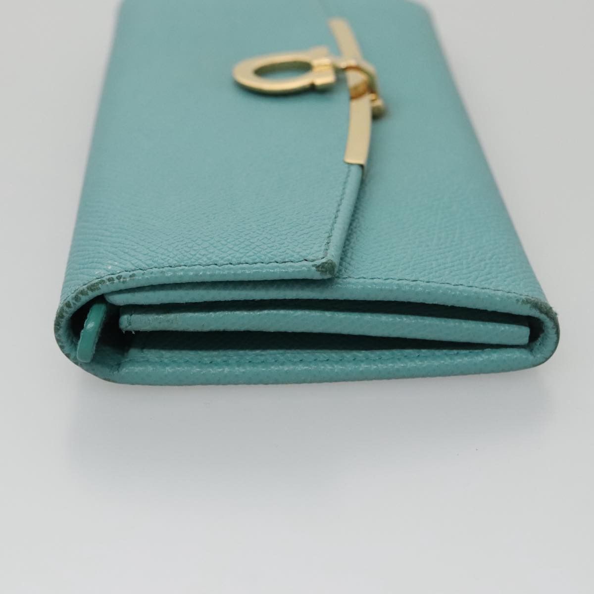 Salvatore Ferragamo Gancini Blue Leather Wallet (Pre-Owned) Size ONE SIZE - 4 Thumbnail