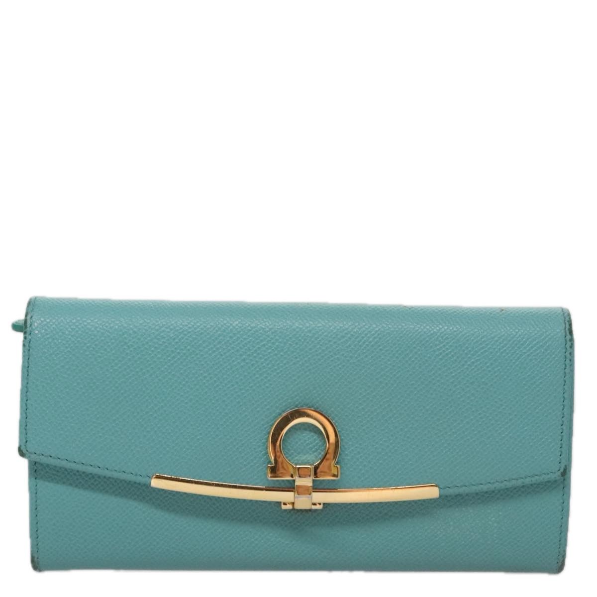 Salvatore Ferragamo Gancini Blue Leather Wallet (Pre-Owned) Size ONE SIZE - 19 Thumbnail