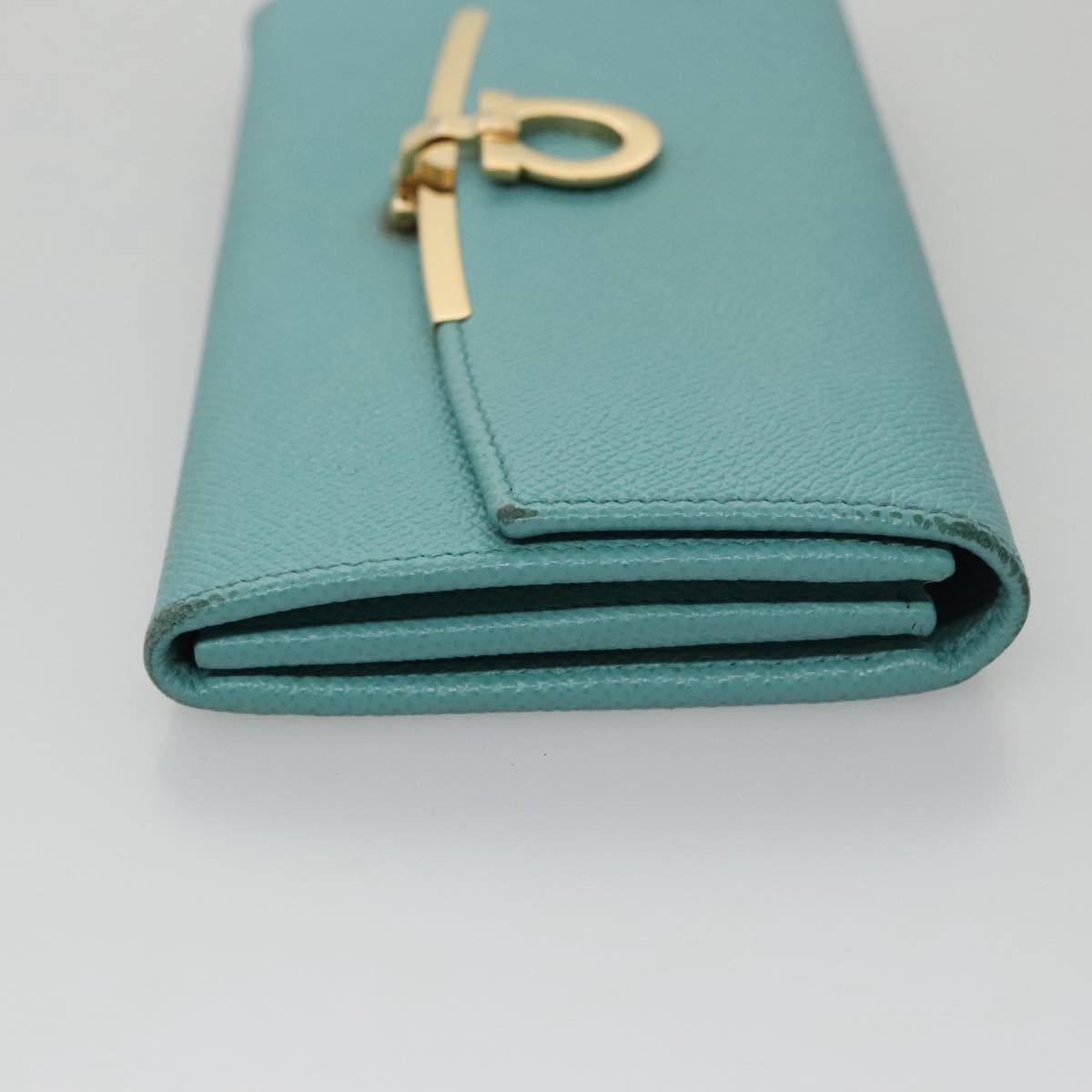 Salvatore Ferragamo Gancini Blue Leather Wallet (Pre-Owned) Size ONE SIZE - 3 Thumbnail