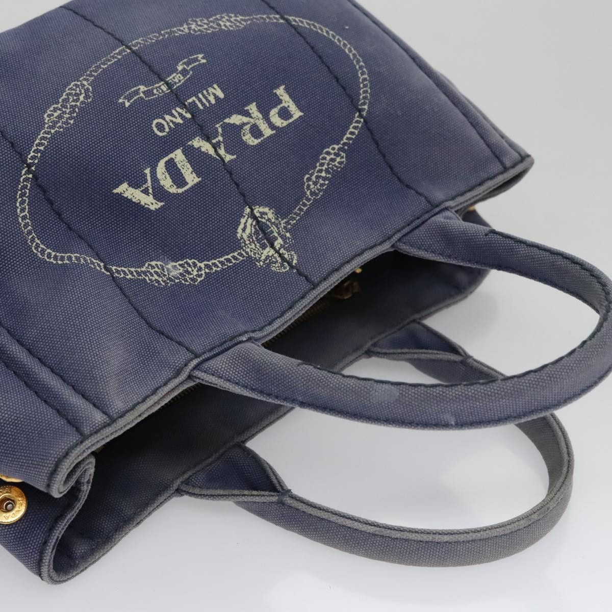 Prada Canapa Blue Canvas Handbag (Pre-Owned) Size ONE SIZE - 13 Thumbnail