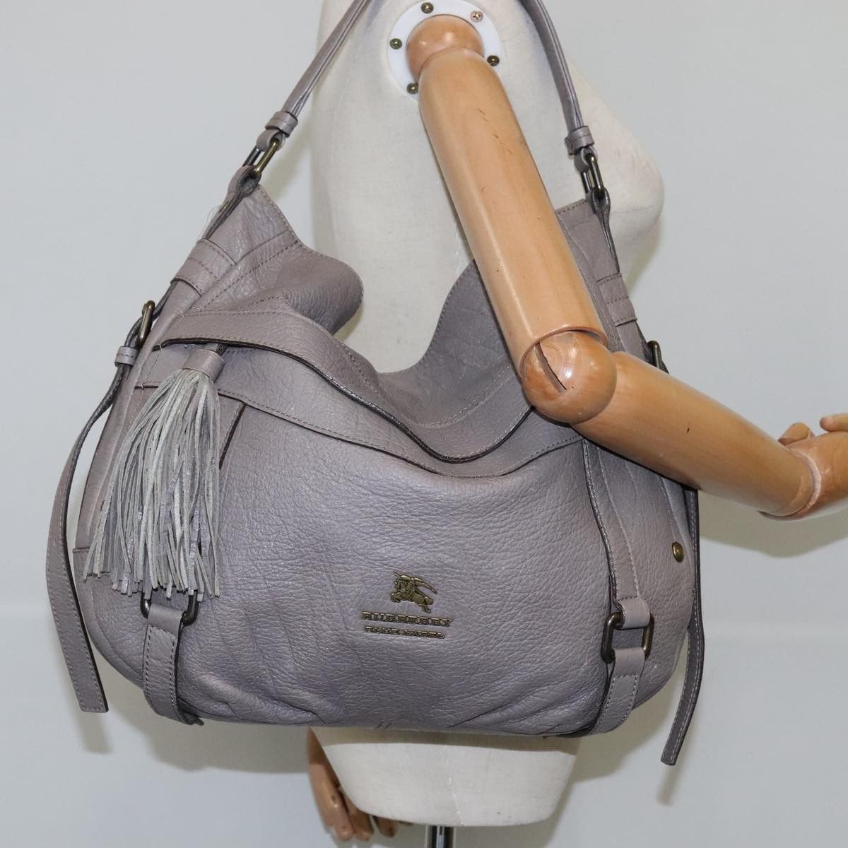 Burberry Blue Label Grey Leather Shoulder Bag (Pre-Owned) Size ONE SIZE - 13 Thumbnail