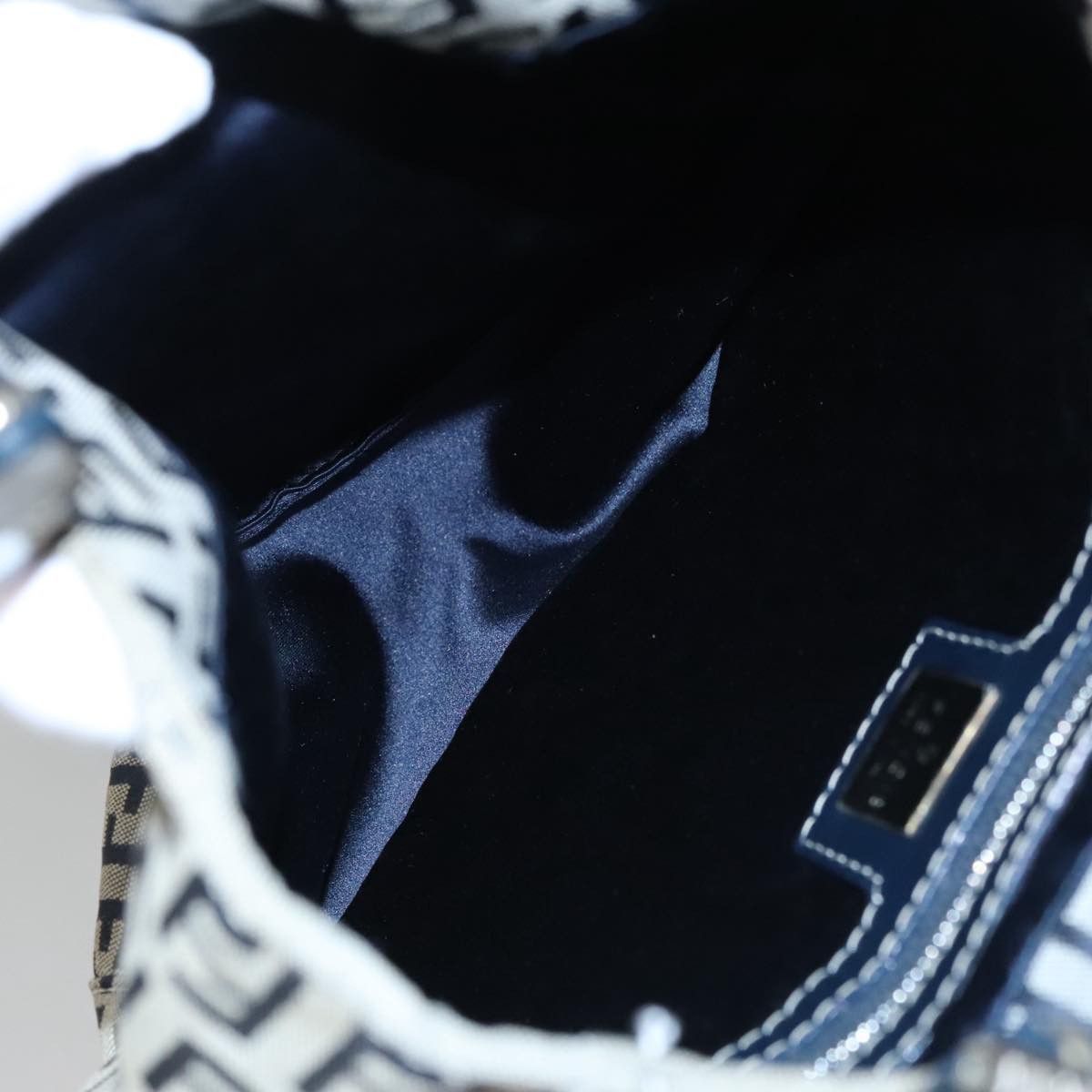 Fendi Zucchino Navy Canvas Shoulder Bag (Pre-Owned) Size ONE SIZE - 16 Thumbnail