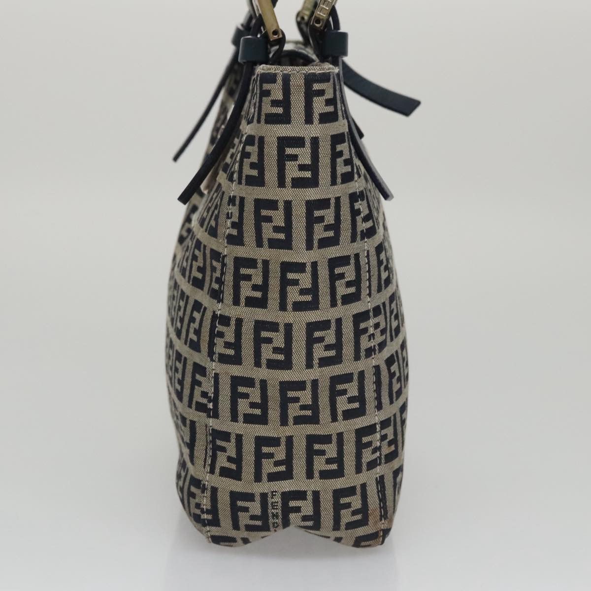 Fendi Zucchino Navy Canvas Shoulder Bag (Pre-Owned) Size ONE SIZE - 3 Thumbnail