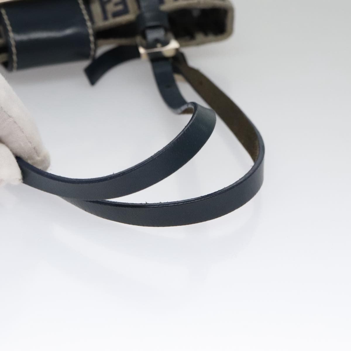 Fendi Zucchino Navy Canvas Shoulder Bag (Pre-Owned) Size ONE SIZE - 10 Thumbnail