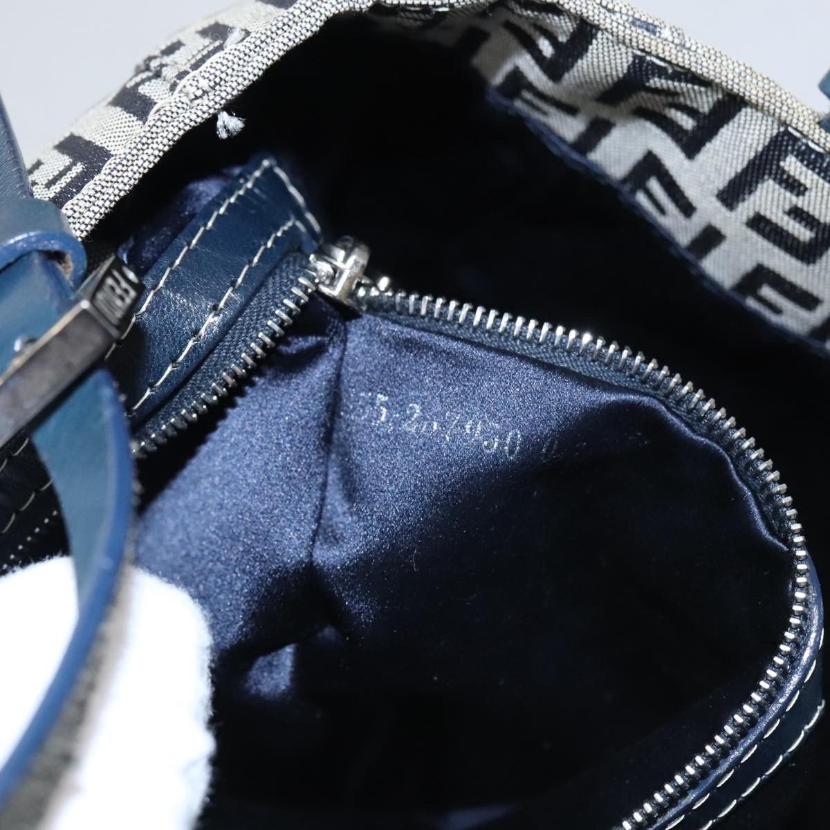 Fendi Zucchino Navy Canvas Shoulder Bag (Pre-Owned) Size ONE SIZE - 17 Thumbnail