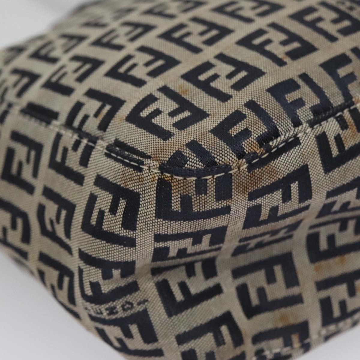 Fendi Zucchino Navy Canvas Shoulder Bag (Pre-Owned) Size ONE SIZE - 8 Thumbnail