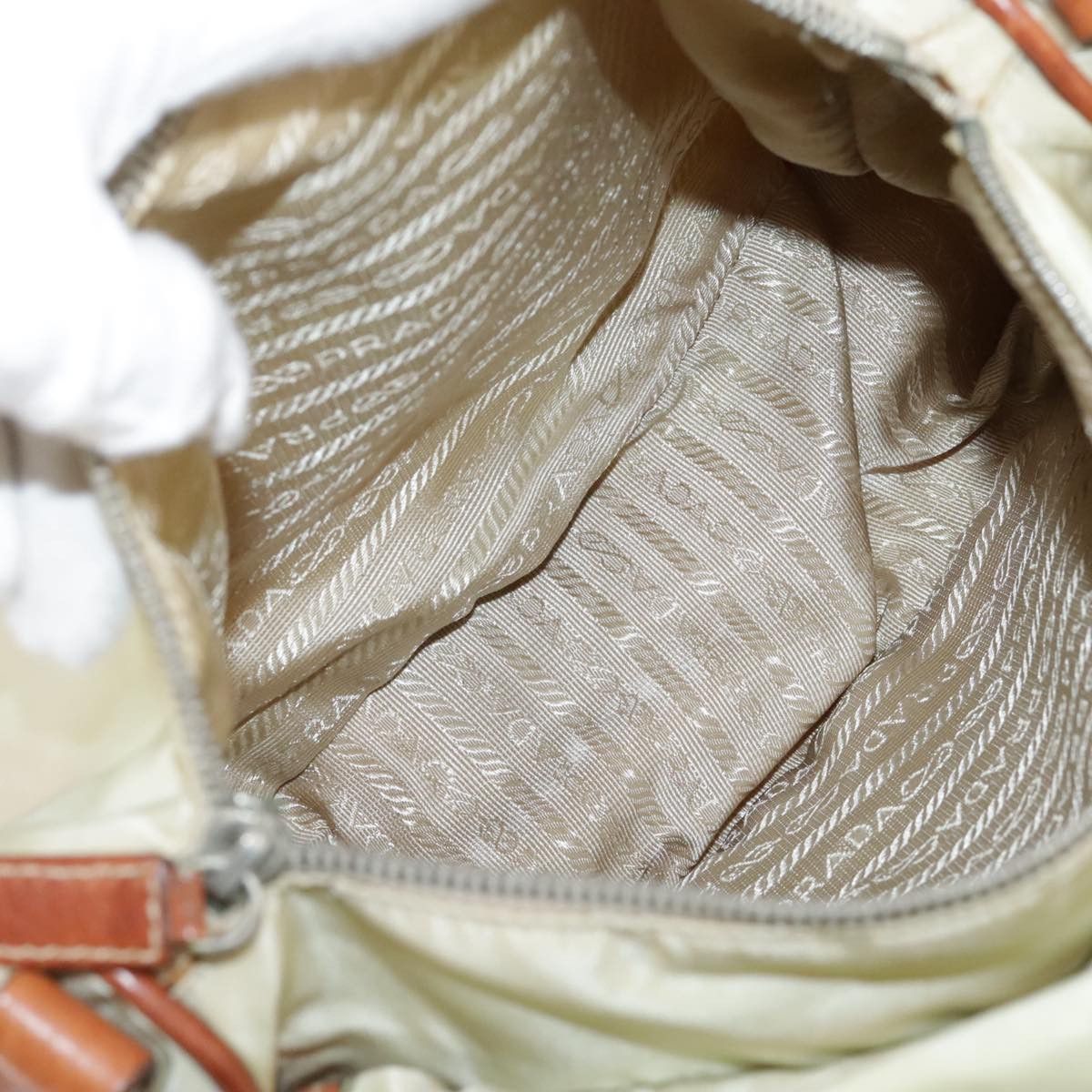 Prada Beige Synthetic Shoulder Bag (Pre-Owned) Size ONE SIZE - 13 Thumbnail