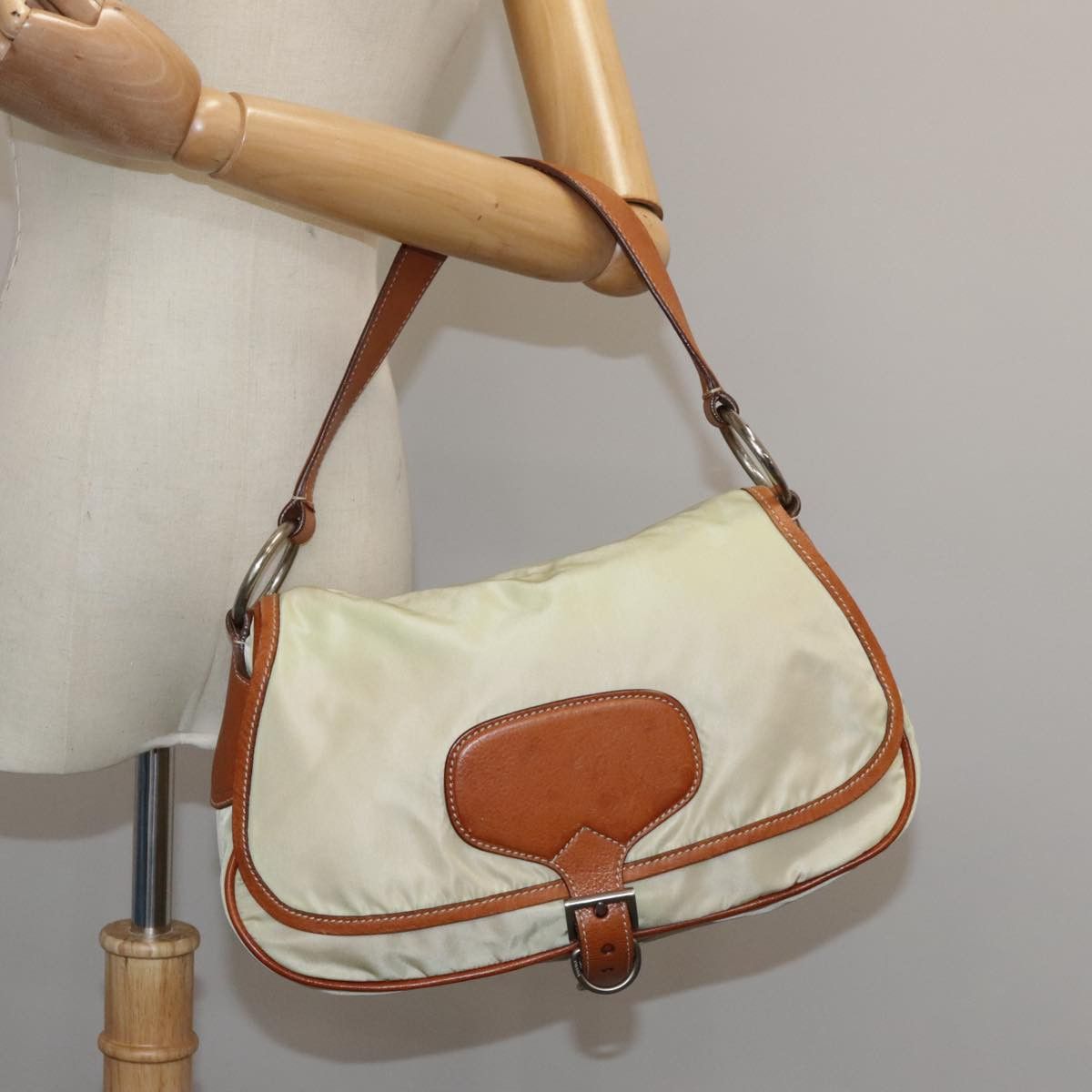 Prada Beige Synthetic Shoulder Bag (Pre-Owned) Size ONE SIZE - 16 Thumbnail