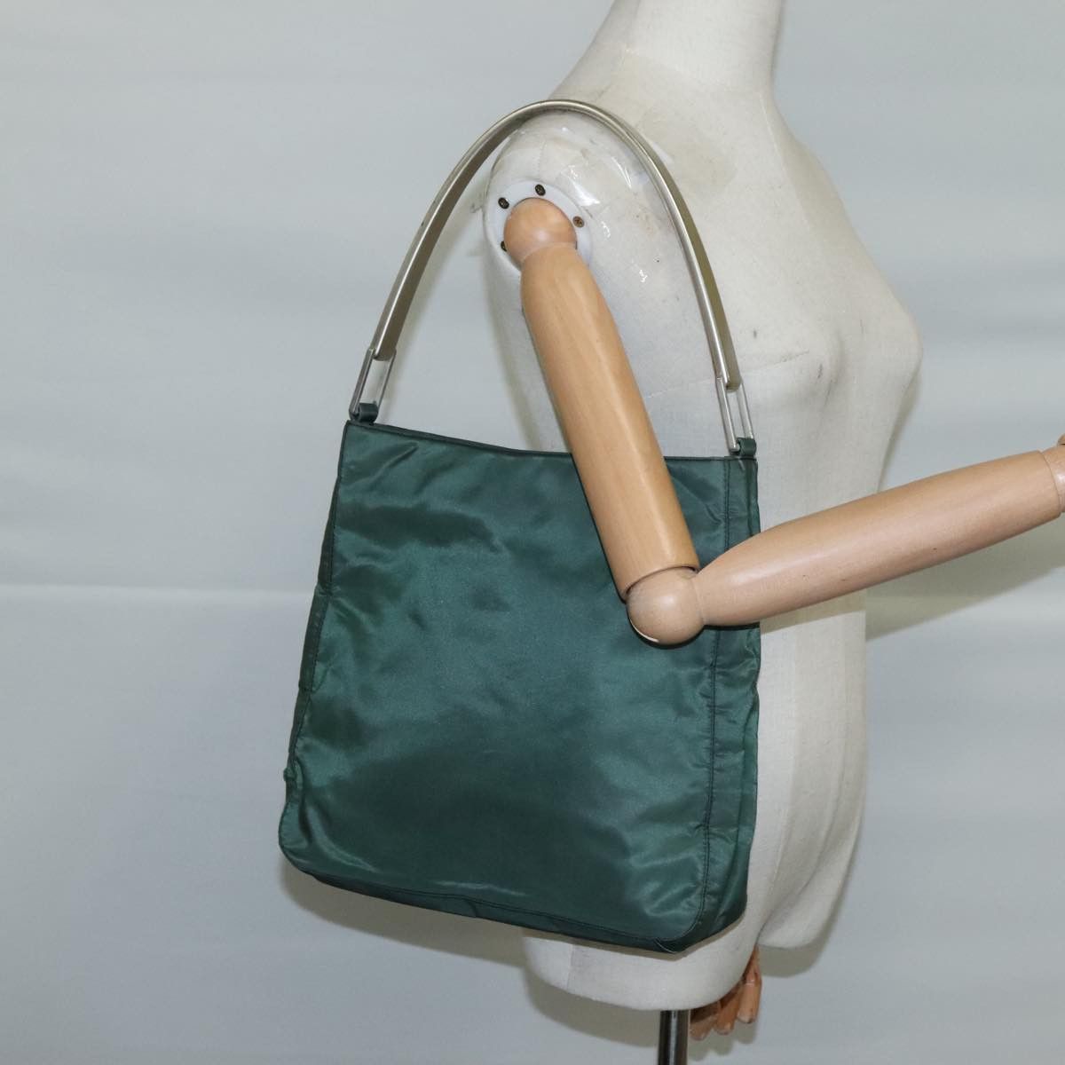 Prada Tessuto Green Synthetic Shoulder Bag (Pre-Owned) Size ONE SIZE - 15 Thumbnail
