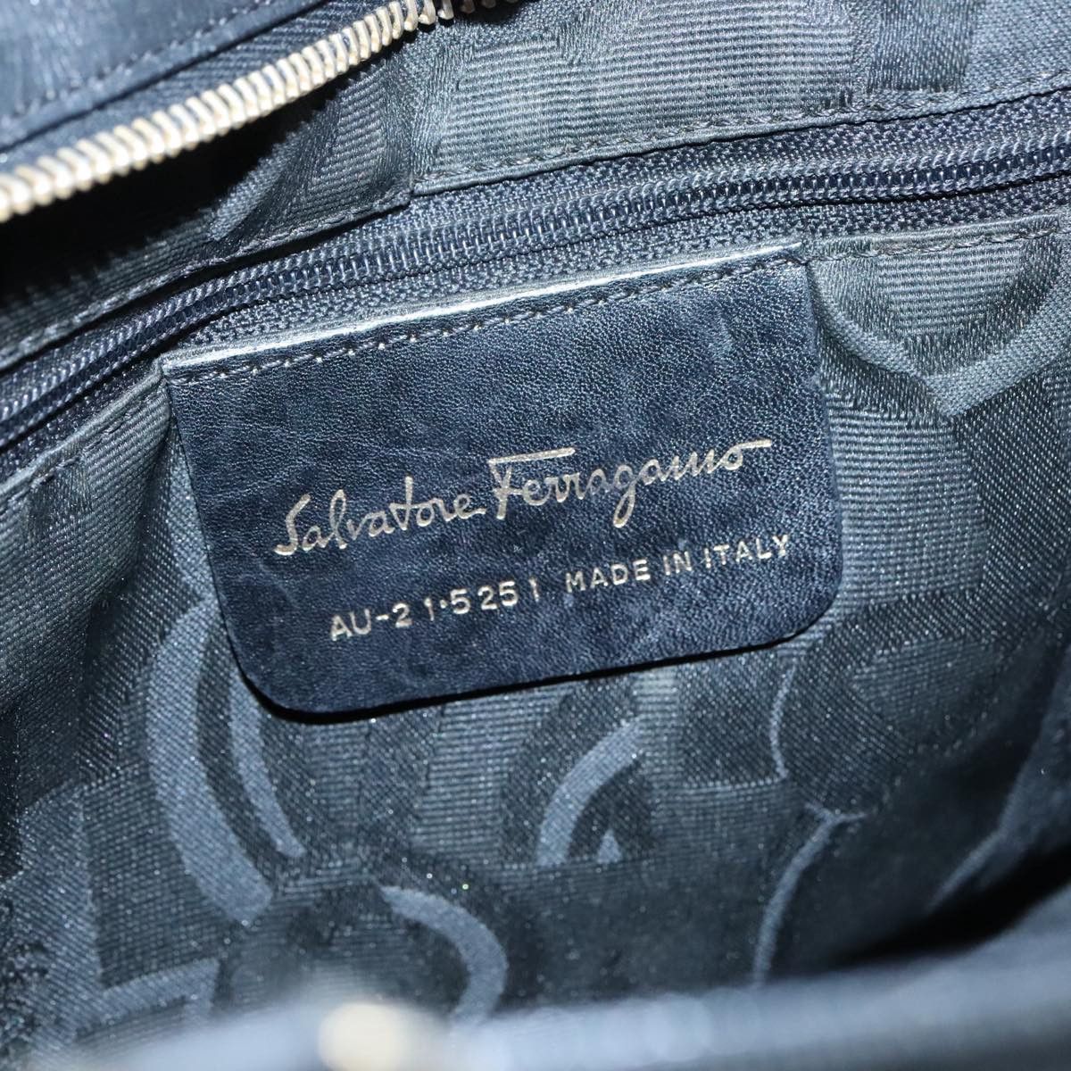 Salvatore Ferragamo Vara Black Canvas Handbag (Pre-Owned) Size ONE SIZE - 14 Thumbnail