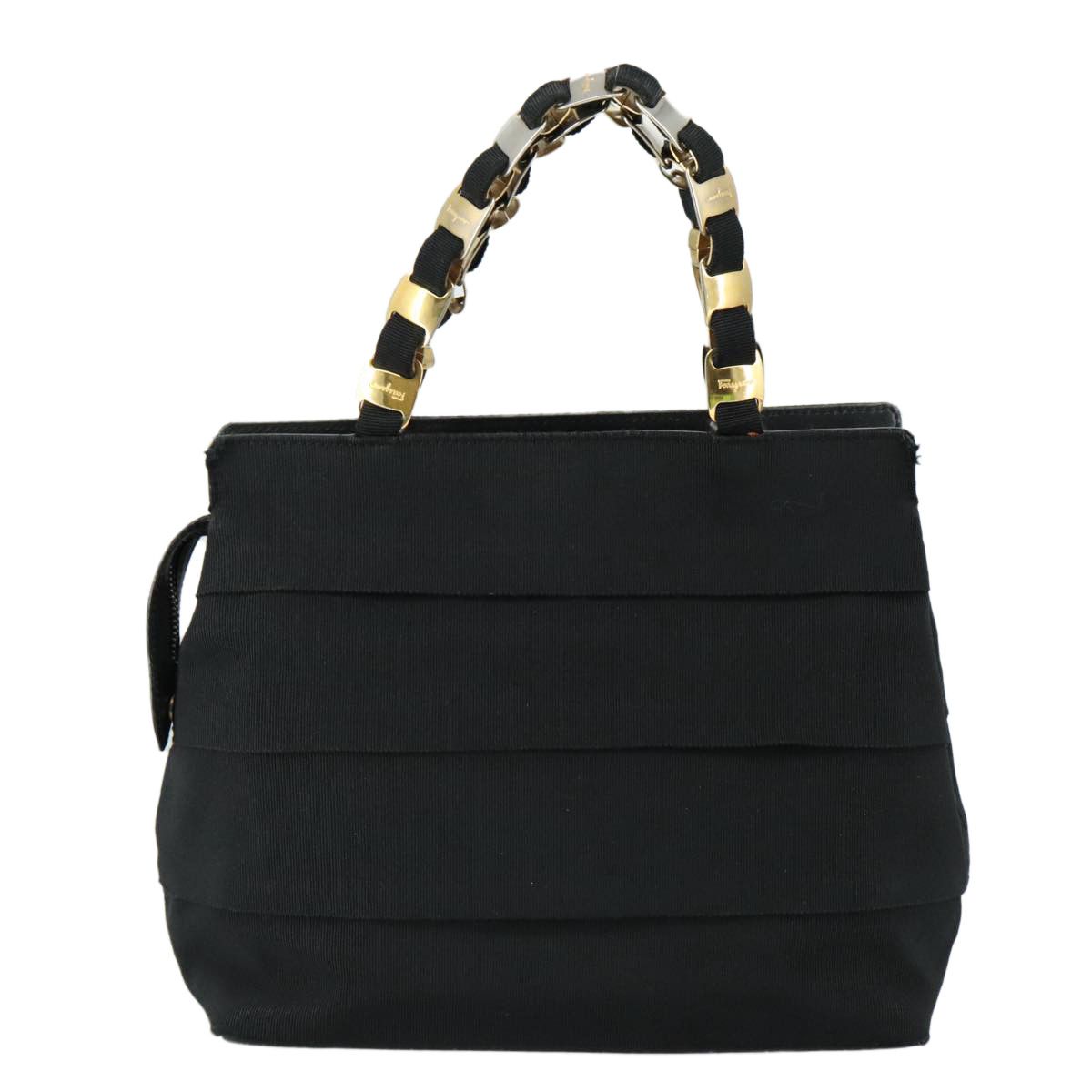 Salvatore Ferragamo Vara Black Canvas Handbag (Pre-Owned) Size ONE SIZE - 2 Thumbnail