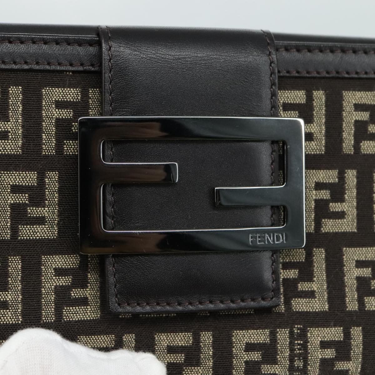 Fendi Zucchino Brown Canvas Wallet (Pre-Owned) Size ONE SIZE - 10 Thumbnail