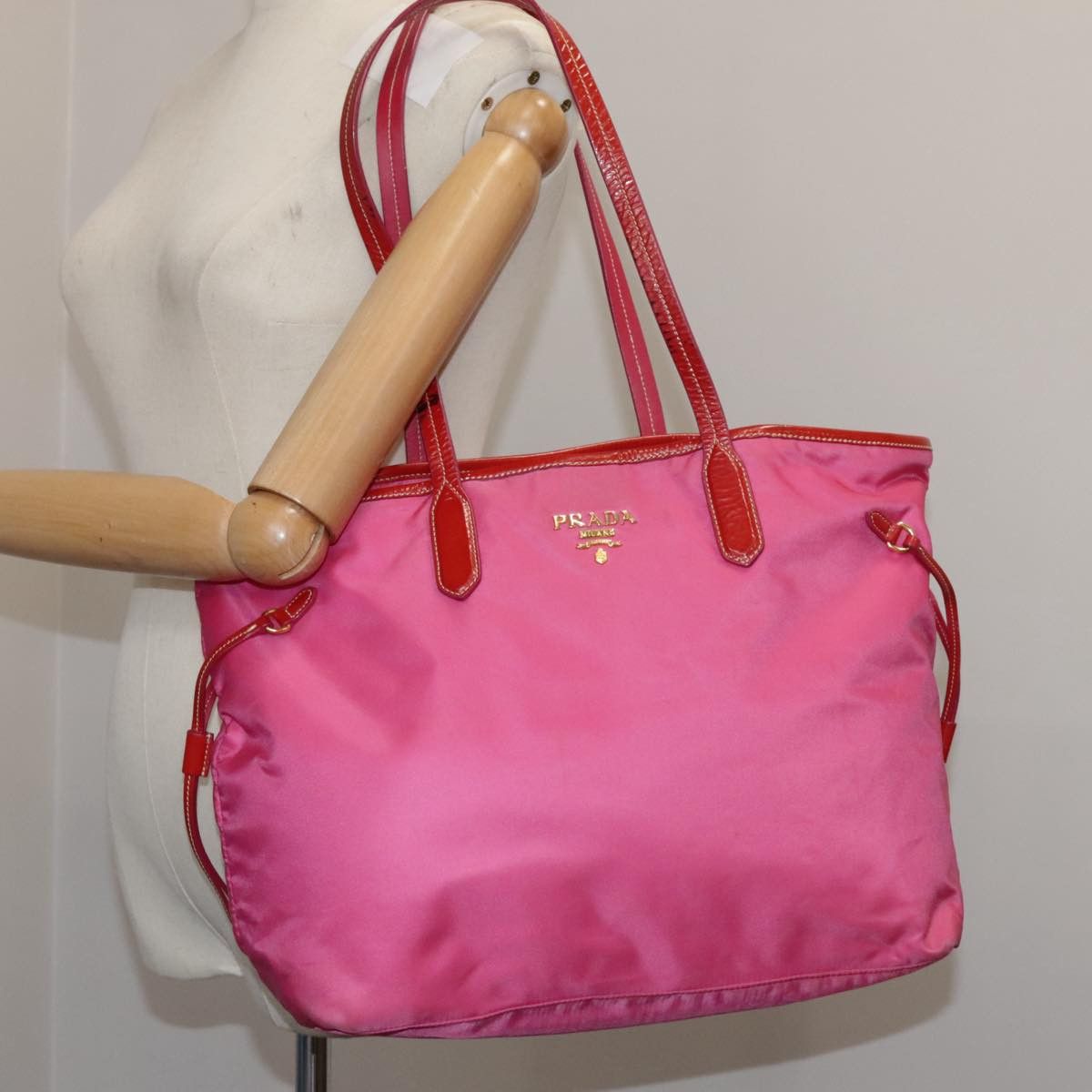 Prada Tessuto Pink Synthetic Tote Bag (Pre-Owned) Size ONE SIZE - 16 Thumbnail