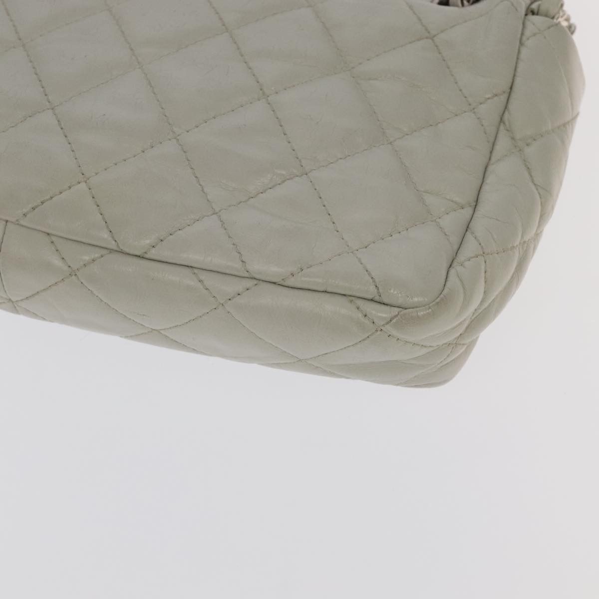 Chanel Single Flap White Leather Shoulder Bag (Pre-Owned) Size ONE SIZE - 9 Thumbnail