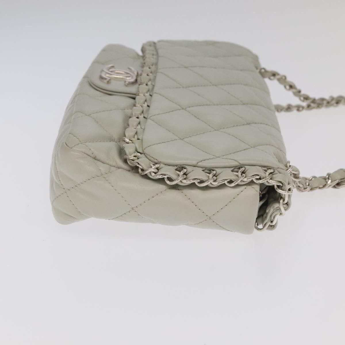 Chanel Single Flap White Leather Shoulder Bag (Pre-Owned) Size ONE SIZE - 3 Thumbnail