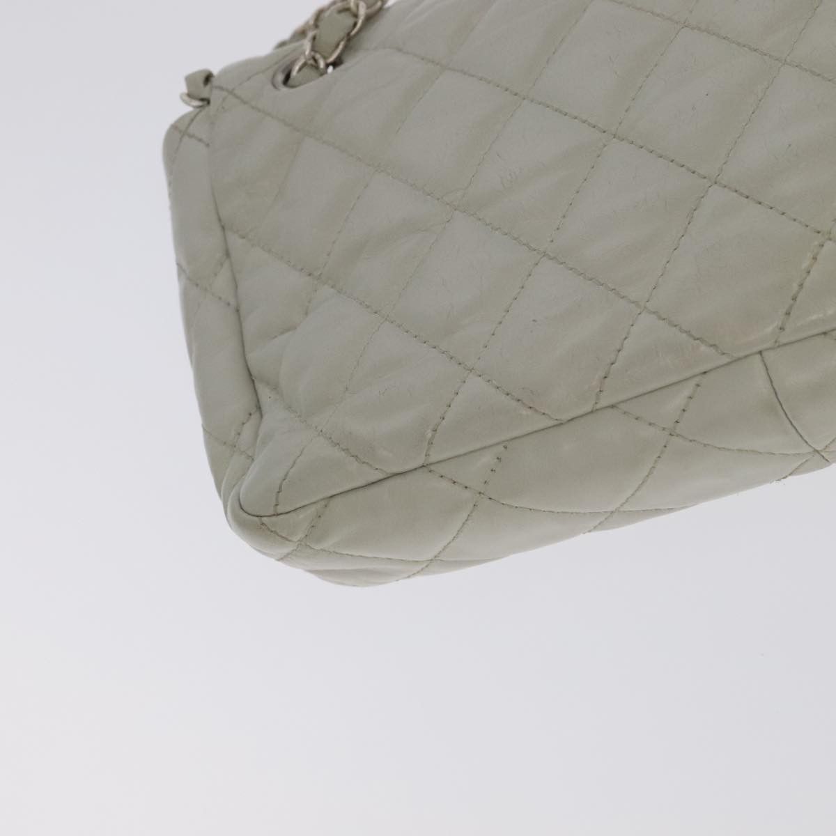 Chanel Single Flap White Leather Shoulder Bag (Pre-Owned) Size ONE SIZE - 7 Thumbnail