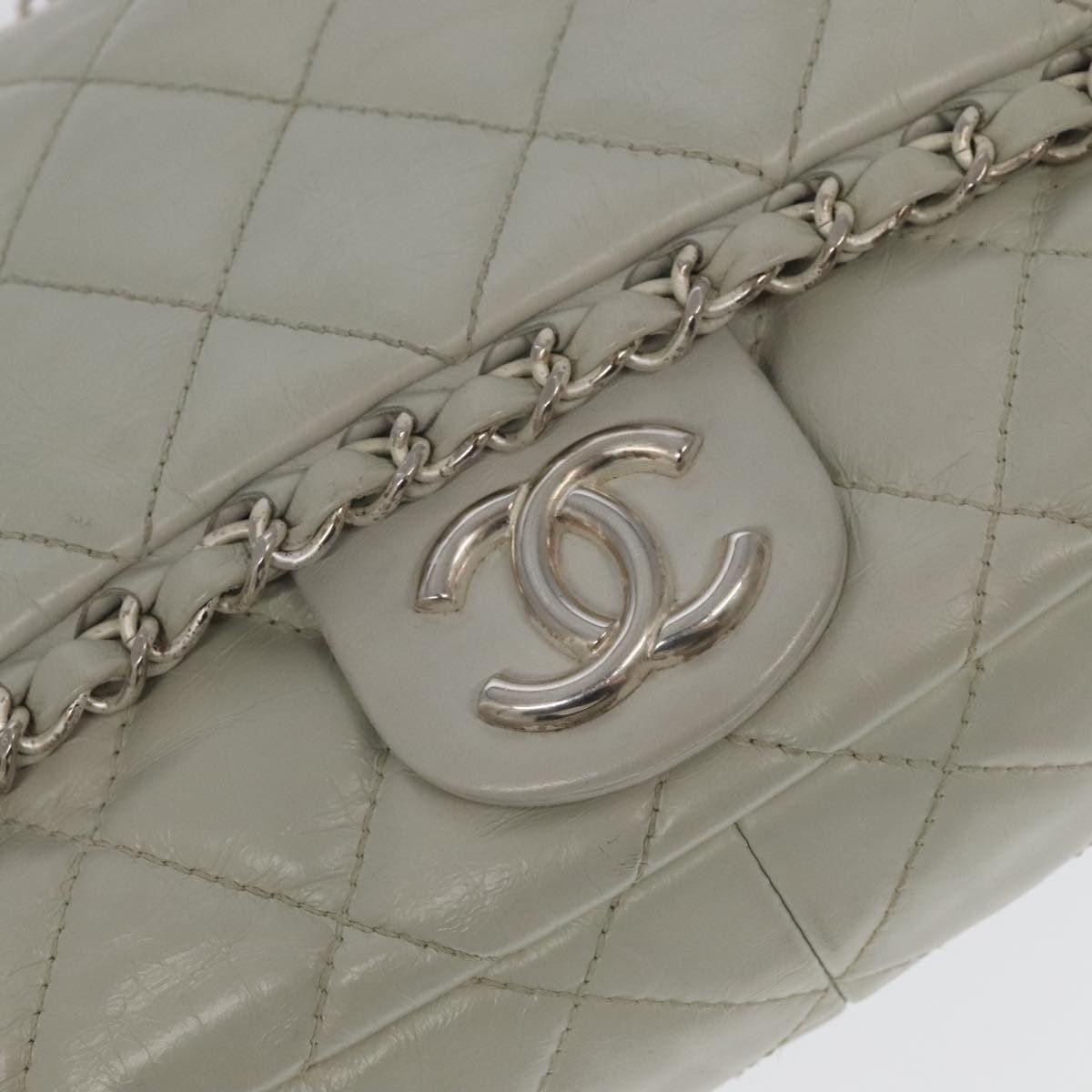 Chanel Single Flap White Leather Shoulder Bag (Pre-Owned) Size ONE SIZE - 10 Thumbnail