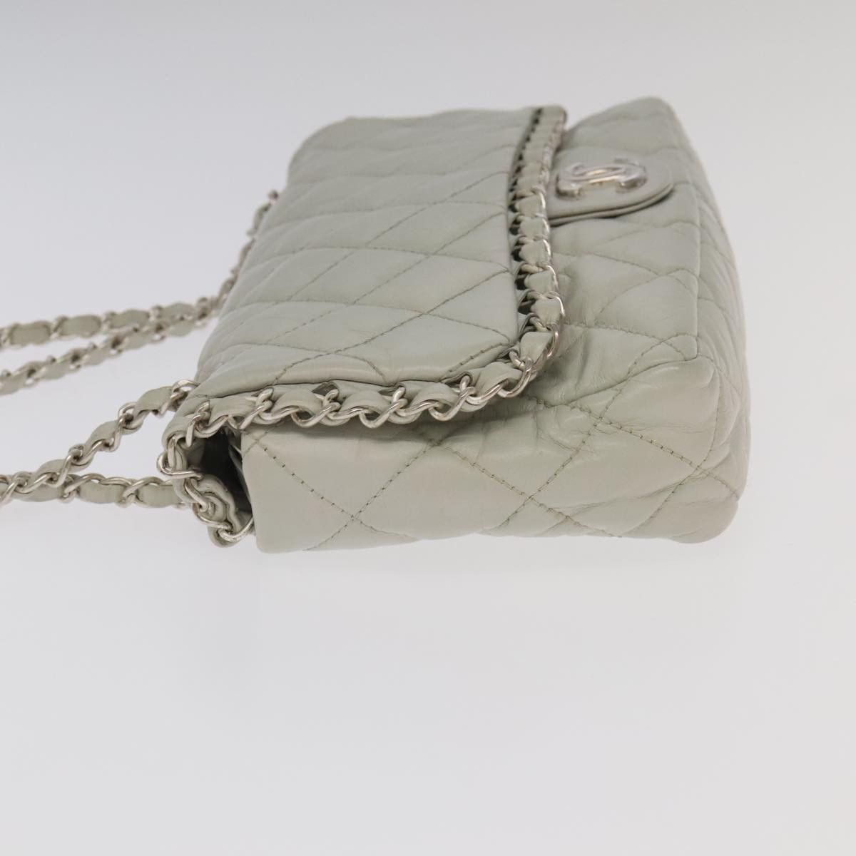 Chanel Single Flap White Leather Shoulder Bag (Pre-Owned) Size ONE SIZE - 4 Thumbnail