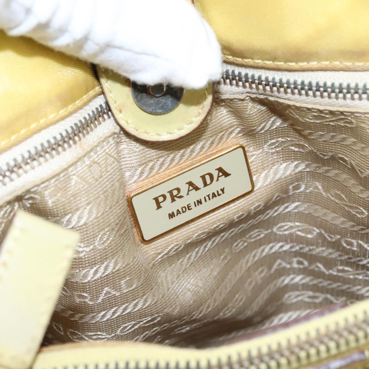 Prada Yellow Synthetic Tote Bag (Pre-Owned) Size ONE SIZE - 14 Thumbnail