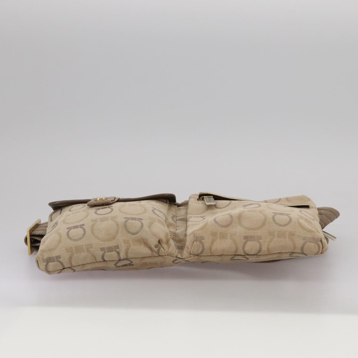 Salvatore Ferragamo Gancini Beige Canvas Shoulder Bag (Pre-Owned) Size ONE SIZE - 20 Thumbnail