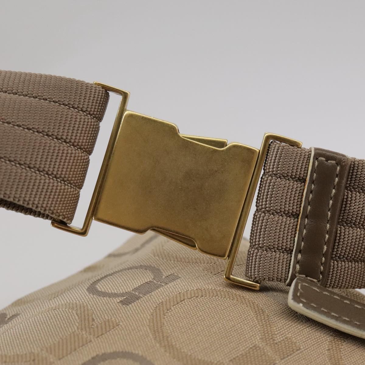 Salvatore Ferragamo Gancini Beige Canvas Shoulder Bag (Pre-Owned) Size ONE SIZE - 11 Thumbnail