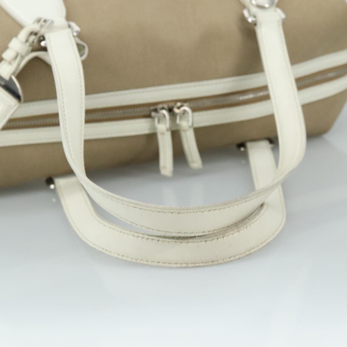 Prada Logo Jacquard Beige Canvas Handbag (Pre-Owned) Size ONE SIZE - 5 Thumbnail